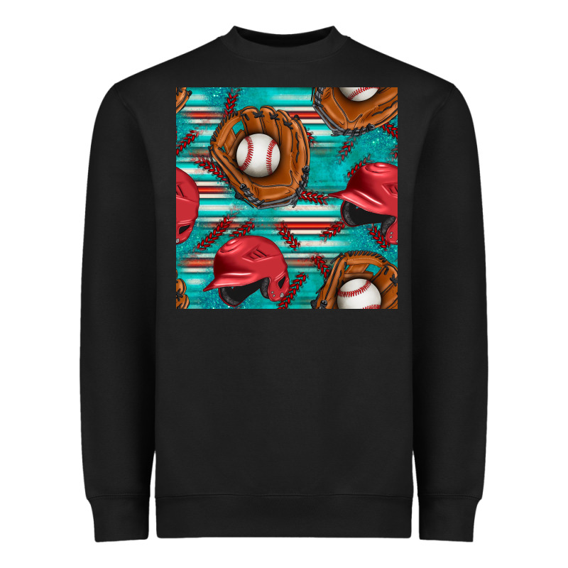 Baseball Helmet And Glove With Serape Seamless Pattern Heavyweight Sweatshirt by BundleAndBundleShop | Teevron