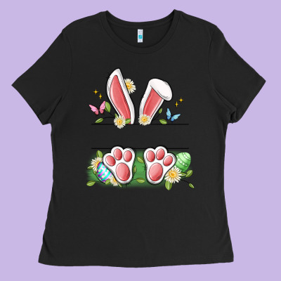 Easter Bunny Name Frame Ladies Tee Designed By Artiststas