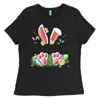 Black easter bunny name frame Ladies Tee - Artiststas