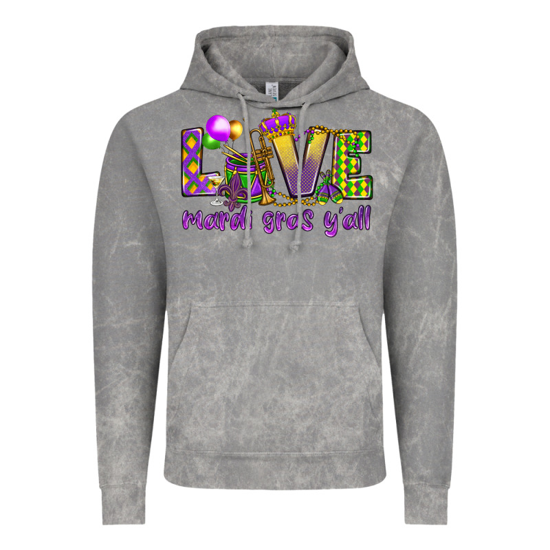 Love Mardi Gras Y'all Vintage Hoodie by HowdyJamesFarm | Teevron