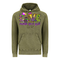 Vintage Olive Love Mardi Gras Y'all Vintage Hoodie - HowdyJamesFarm