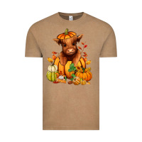 Vintage Coffee Fall Autumn heifer pumpkin Vintage Tee - RanaPortraitStore