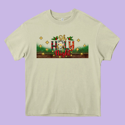 Oh Holy Night Heavy Core Tee Designed By Bundleandbundleshop