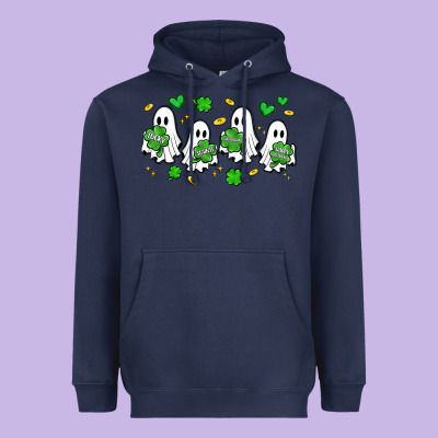 Clover Ghostie St.patrick's Day Heavyweight Hoodie Designed By Artiststas