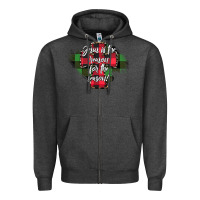 Charcoal Heather Jesus is the Reason For The Season Zipper Hoodie - CowhideDigitalArt