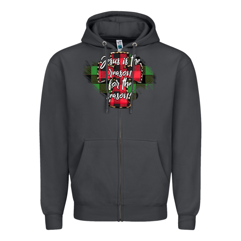 Jesus Is The Reason For The Season Zipper Hoodie by CowhideDigitalArt | Teevron