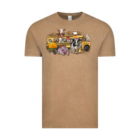 Vintage Coffee farm animals school bus Vintage Tee - texasbilliewilder