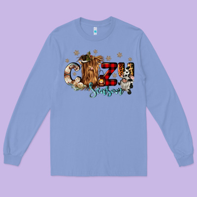 Cozy Season Long Sleeve Tee Designed By Cowgirlartshop