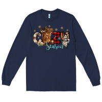 Navy cozy season Long Sleeve Tee - CowGirlArtShop