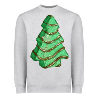 Heather Grey green christmas cake Heavyweight Sweatshirt - FaDigitalArtStudio