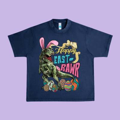 Happy Easter Day T-rex Urban Heavy Tee Designed By Howdyjamesfarm