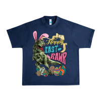Navy Happy Easter Day T-Rex Urban Heavy Tee - HowdyJamesFarm