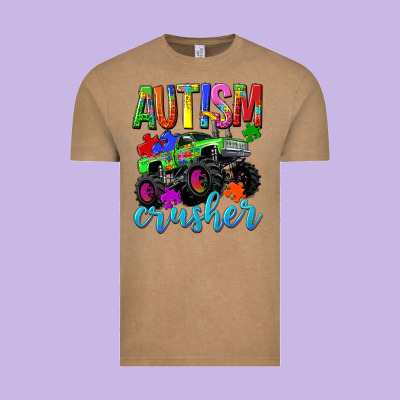 Autism Awareness Crusher Vintage Tee Designed By Nancycooperartshop
