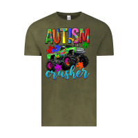 Vintage Olive Autism Awareness crusher Vintage Tee - NancyCooperArtShop