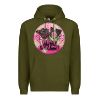 Army Green Pink Merry Christmas Pig Premium Hoodie - FaDigitalArtStudio