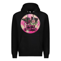 Black Pink Merry Christmas Pig Premium Hoodie - FaDigitalArtStudio