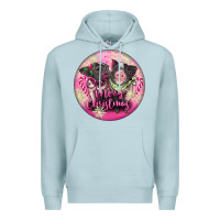 Blue Mist Pink Merry Christmas Pig Premium Hoodie - FaDigitalArtStudio