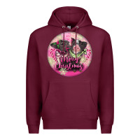 Burgundy Pink Merry Christmas Pig Premium Hoodie - FaDigitalArtStudio