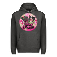 Charcoal Heather Pink Merry Christmas Pig Premium Hoodie - FaDigitalArtStudio