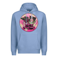 Colony Blue Pink Merry Christmas Pig Premium Hoodie - FaDigitalArtStudio