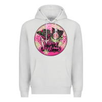 Dove Grey Pink Merry Christmas Pig Premium Hoodie - FaDigitalArtStudio