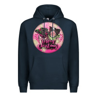 Navy Pink Merry Christmas Pig Premium Hoodie - FaDigitalArtStudio