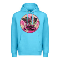 Ocean Blue Pink Merry Christmas Pig Premium Hoodie - FaDigitalArtStudio