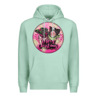 Seafoam Pink Merry Christmas Pig Premium Hoodie - FaDigitalArtStudio