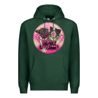 Sports Green Pink Merry Christmas Pig Premium Hoodie - FaDigitalArtStudio