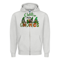 Dove Grey st patricks day gnomes Zipper Hoodie - CowhideDigitalArt