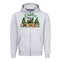 Heather Grey st patricks day gnomes Zipper Hoodie - CowhideDigitalArt