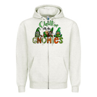 Oatmeal Heather st patricks day gnomes Zipper Hoodie - CowhideDigitalArt