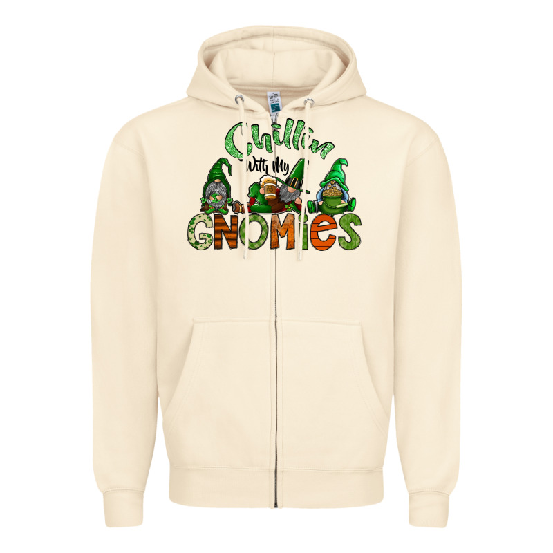 St Patricks Day Gnomes Zipper Hoodie by CowhideDigitalArt | Teevron