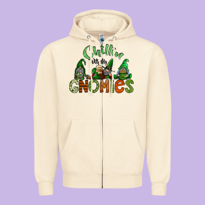 St Patricks Day Gnomes Zipper Hoodie Designed By Cowhidedigitalart