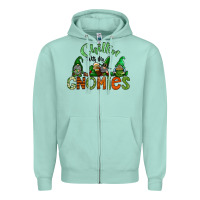 Seafoam st patricks day gnomes Zipper Hoodie - CowhideDigitalArt