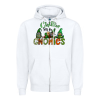 White st patricks day gnomes Zipper Hoodie - CowhideDigitalArt