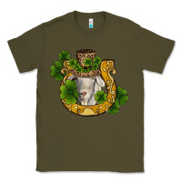 Army Green st patricks day goat horseshoe shamrock Classic Tee - RanaPortraitStore