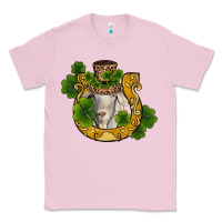 Bubblegum Pink st patricks day goat horseshoe shamrock Classic Tee - RanaPortraitStore
