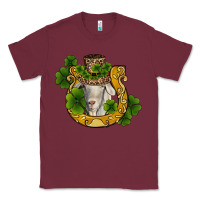 Burgundy st patricks day goat horseshoe shamrock Classic Tee - RanaPortraitStore