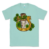 Seafoam st patricks day goat horseshoe shamrock Classic Tee - RanaPortraitStore