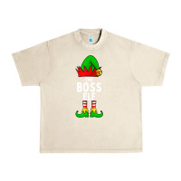Sandshell Boss Elf Matching Family Christmas Urban Heavy Tee - lanVoArt