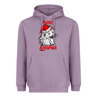 Lavender Merry Christmas Cat Heavyweight Hoodie - SublimationCraftShop
