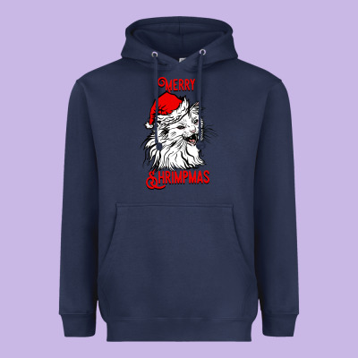 Merry Christmas Cat Heavyweight Hoodie Designed By Sublimationcraftshop