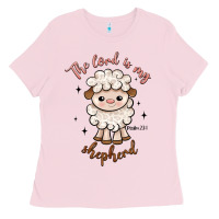 Bubblegum Pink the lord is my shepherd Ladies Tee - Artiststas