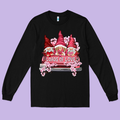 Loads Of Love With Flowers Valentine's Day Long Sleeve Tee Designed By Howdyjamesfarm