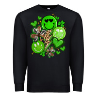 Black st patrick's day green smile Premium Sweatshirt - Artiststas