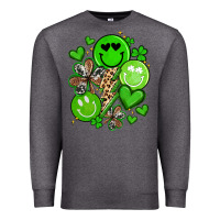 Charcoal Heather st patrick's day green smile Premium Sweatshirt - Artiststas
