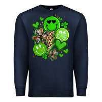 Navy st patrick's day green smile Premium Sweatshirt - Artiststas