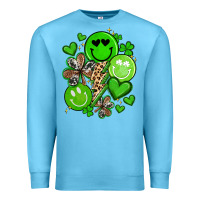 Ocean Blue st patrick's day green smile Premium Sweatshirt - Artiststas