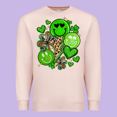 St Patrick's Day Green Smile Premium Sweatshirt Designed By Artiststas
